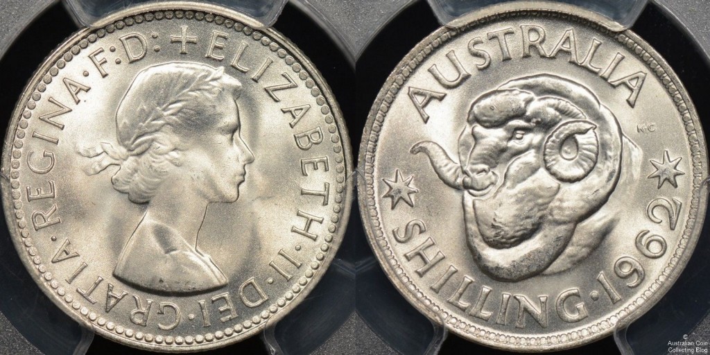 1962 Shilling PCGS MS66+