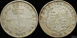 British West Indies 1822 1/8 Dollar