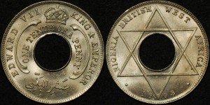 British West Africa 1908 1/10d Copper Nickel