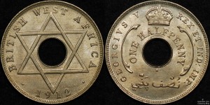 British West Africa 1912H Half Penny