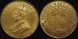 British West Africa 1920 2 Shillings
