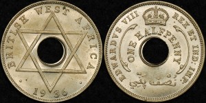 British West Africa 1936 Half Penny