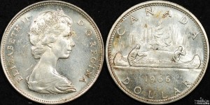 Canada 1966 Voyageur Dollar