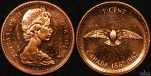 Canada 1967 1 Cent Specimen