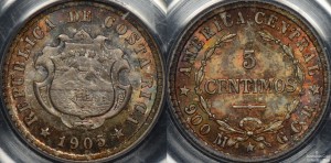 Costa Rica 1905 5c PCGS MS66