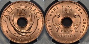 East Africa 1964 10c PCGS MS65RD