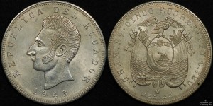 Ecuador 1943 5 Sucres