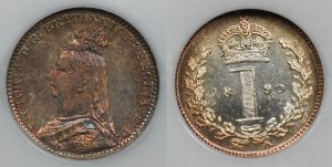 Great Britain 1890 Maundy Penny NGC MS67