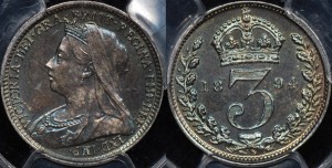 Great Britain 1894 Maundy 3d PCGS MS64