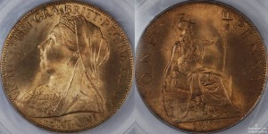 Great Britain 1901 Penny PCGS MS65RB