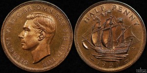 Great Britain 1937 Half Penny Proof
