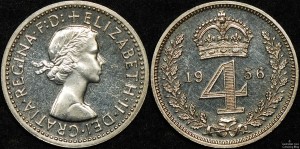 Great Britain 1956 Maundy Fourpence
