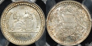 Guatemala 1880/770 Half Reale PCGS MS64