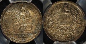Guatemala 1897 1/2 Reale PCGS MS65