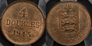 Guernsey 1945-H 4 Doubles PCGS MS65RB