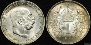 Hungary 1915 1 Korona