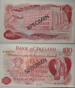 Ireland 100 Pound Specimen