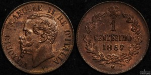 Italy 1867M 1 Centesimo