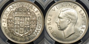 New Zealand 1945 Half Crown PCGS MS64