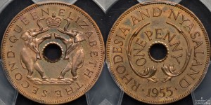 Rhodesia and Nyasaland 1955 Penny PR64RB