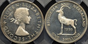 Rhodesia and Nyasaland 1955 Shilling PR64CAM