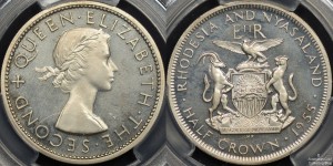 Rhodesia and Nyasaland 1955 Half Crown PR64CAM