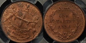 India EIC 1858 Quarter Anna