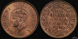 India 1940 Quarter Anna