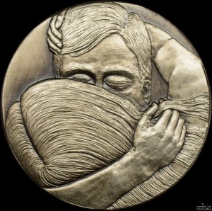 "The Kiss" Art Medal by Michael Meszaros