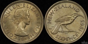 New Zealand 1963 Sixpence