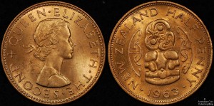 New Zealand 1963 Half Penny