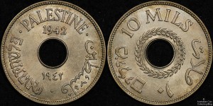 Palestine 1942 10 Mils