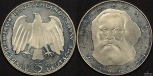 West Germany 1983 5 Marks Karl Marx