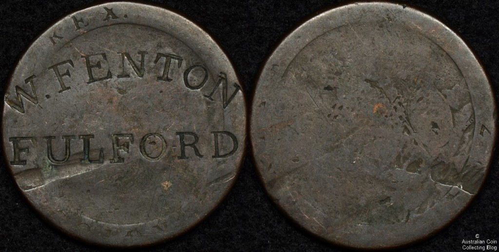 W. FENTON FULFORD Counterstamp on British 1797 Cartwheel Penny