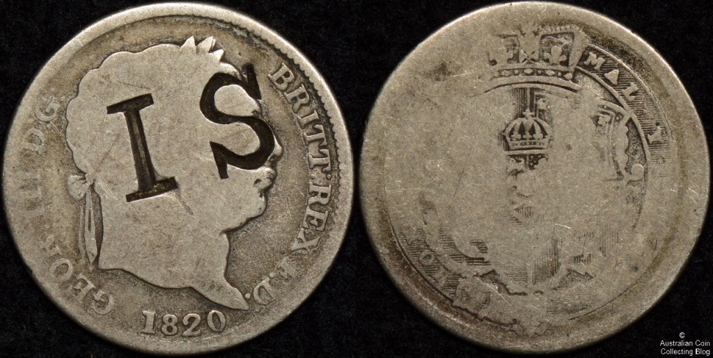 IS (or SI) Counterstamp on British 1820 Shilling