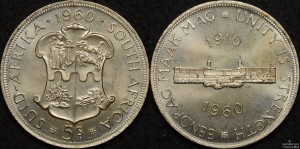 South Africa 1960 5 Shillings Proof Like