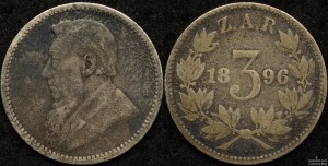 ZAR 1893 Threepence