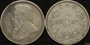 ZAR 1897 Sixpence