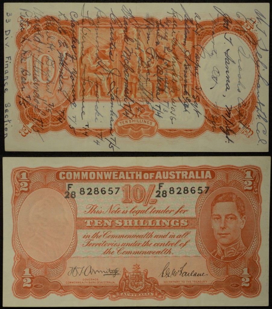 Australian Ten Shillings Short Snorter Banknote (2)