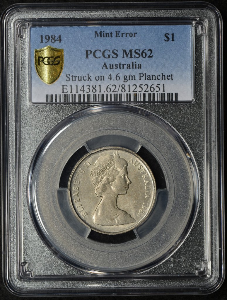 1984 $1 on Wrong Planchet PCGS MS62