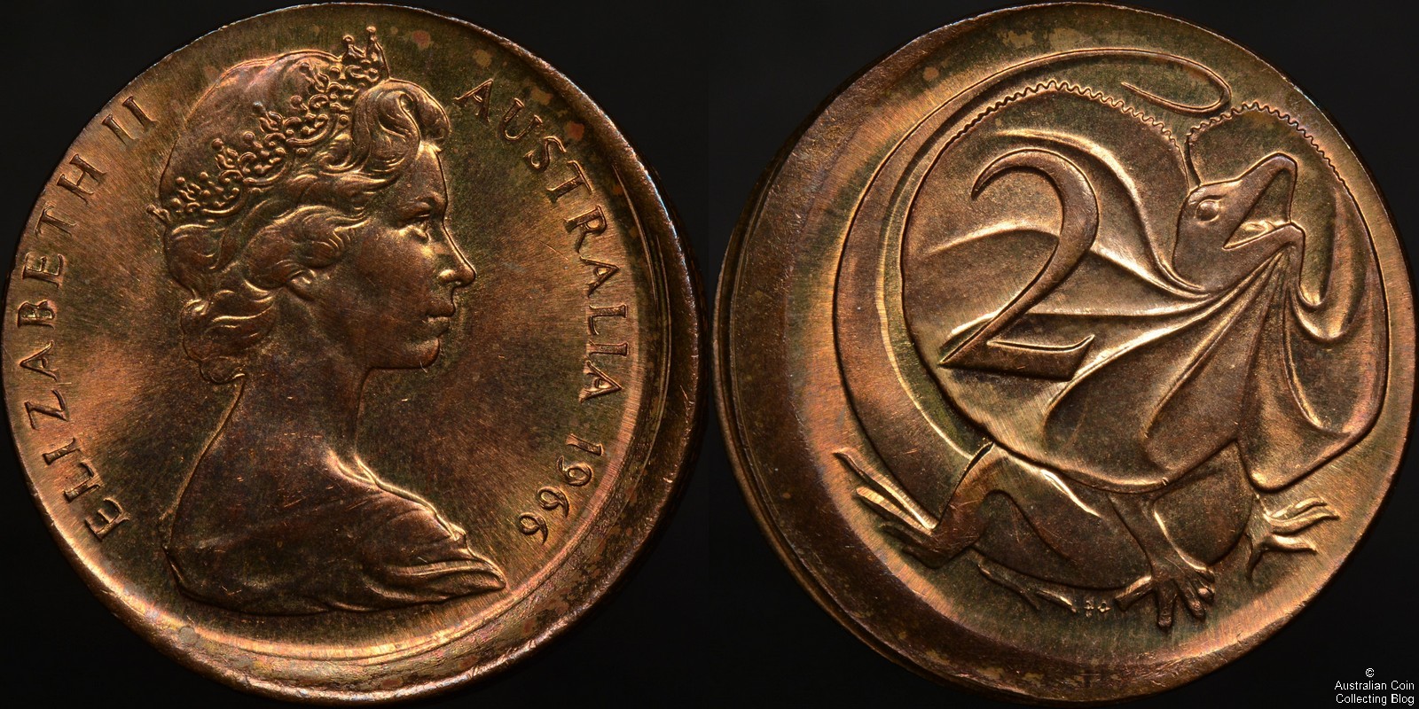 1966 Perth Minted 2 Cent Broadstrike Error Coin