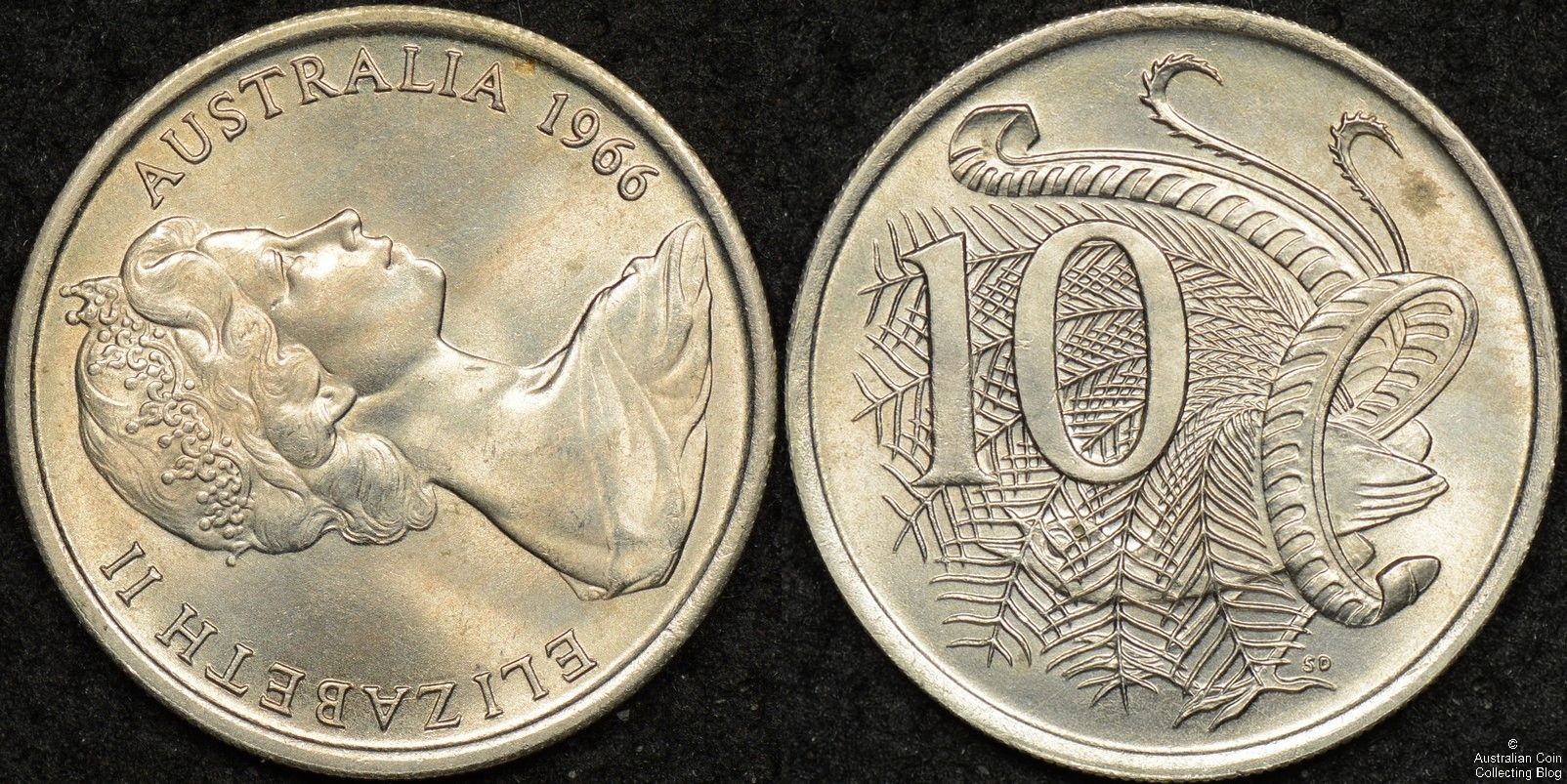 1966 (L) 10 Cent PCGS MS65 