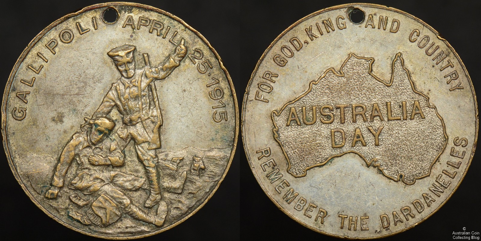 1915 Australia Day / Remember the Dardanelles Medallopm