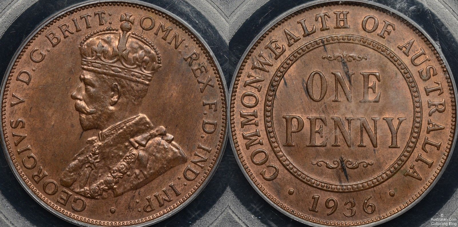 Australia 1936 Penny PCGS MS64RB