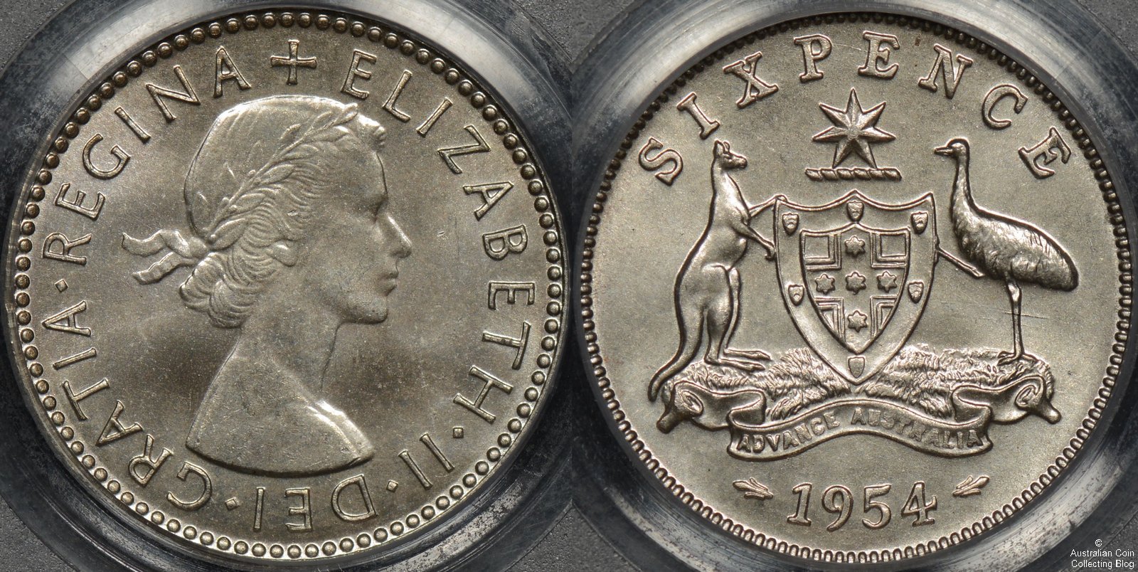 Australia 1954 Sixpence PCGS MS65