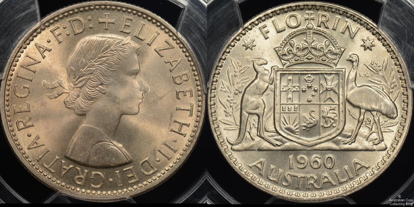 Australia 1960 Florin PCGS MS65