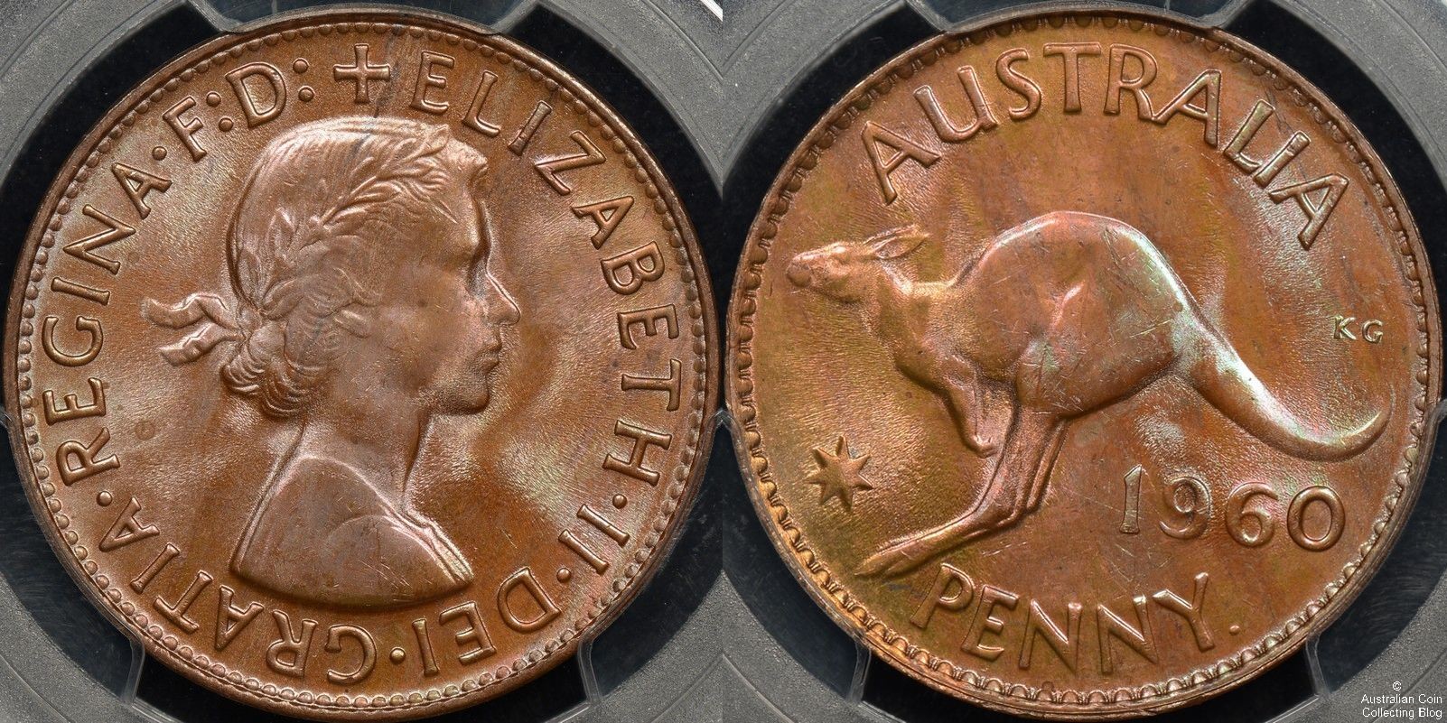 Australia 1960y Penny PCGS MS64RB