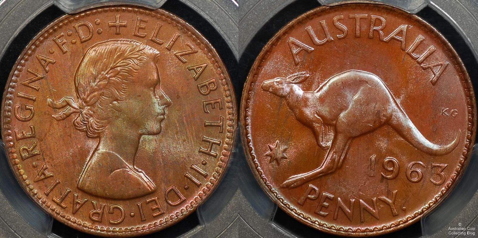 Australia 1963y Penny PCGS MS64RB