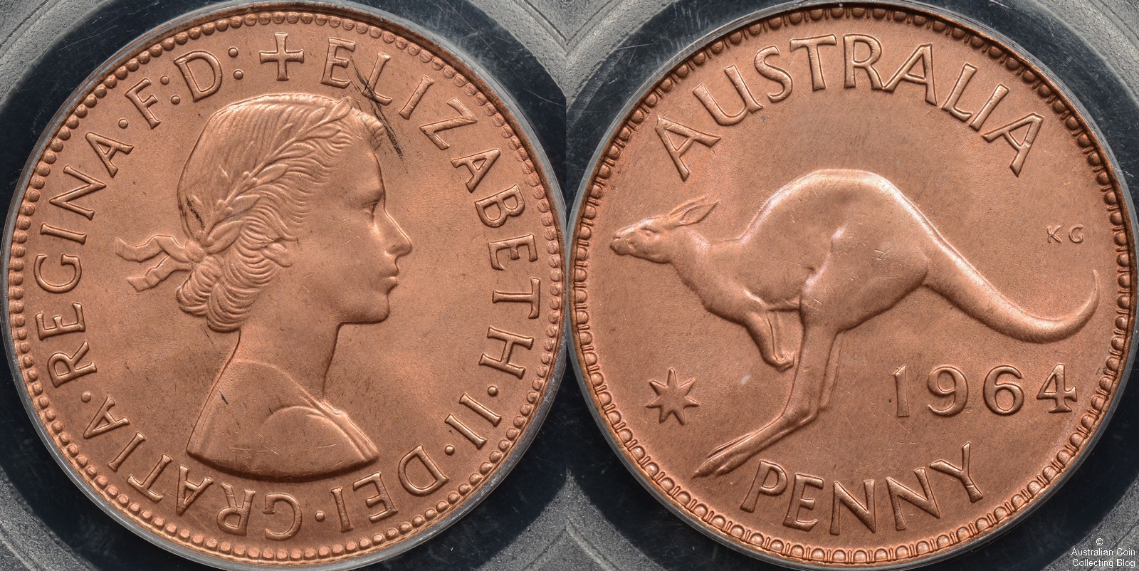 Australia 1964m Penny PCGS MS64RB