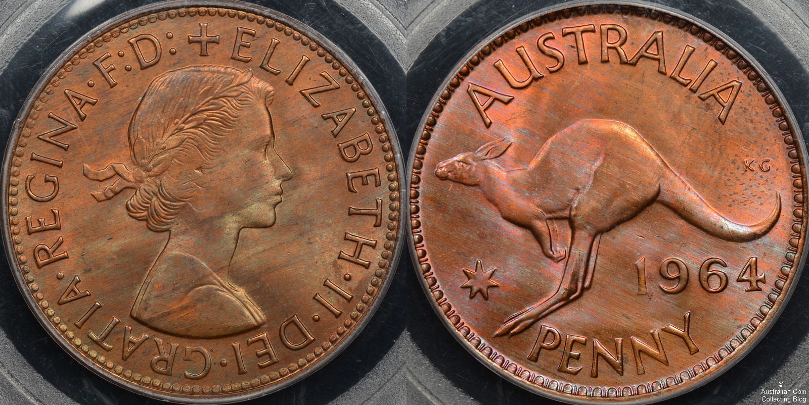 Australia 1964m Penny PCGS MS64RB